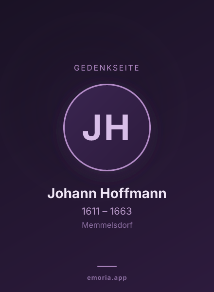 Gedenkportrait von Johann Hoffmann