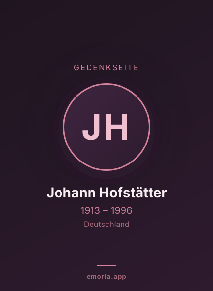 Gedenkportrait von Johann Hofstätter