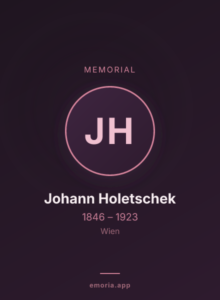 Memorial portrait of Johann Holetschek