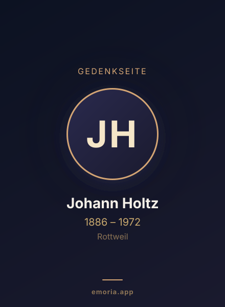 Gedenkportrait von Johann Holtz