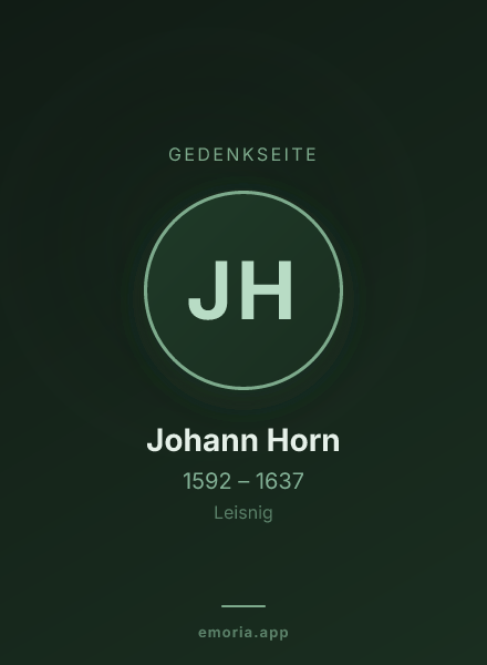 Gedenkportrait von Johann Horn