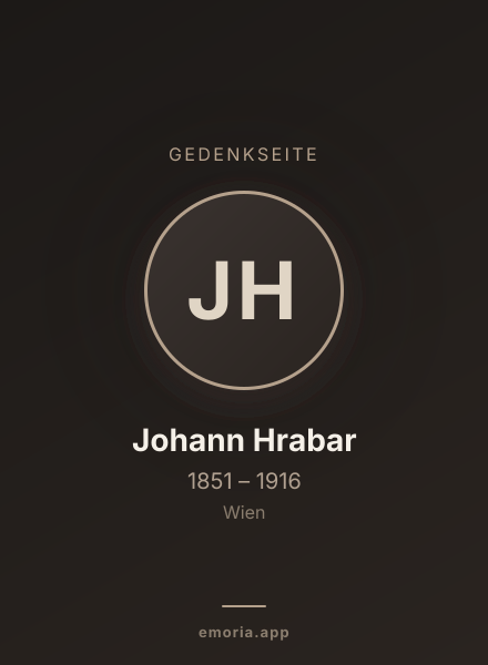 Gedenkportrait von Johann Hrabar
