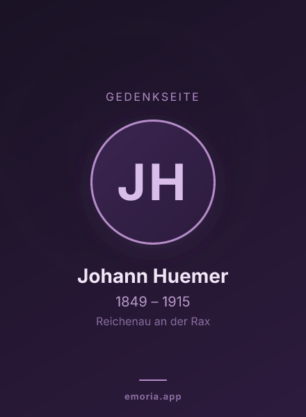 Gedenkportrait von Johann Huemer