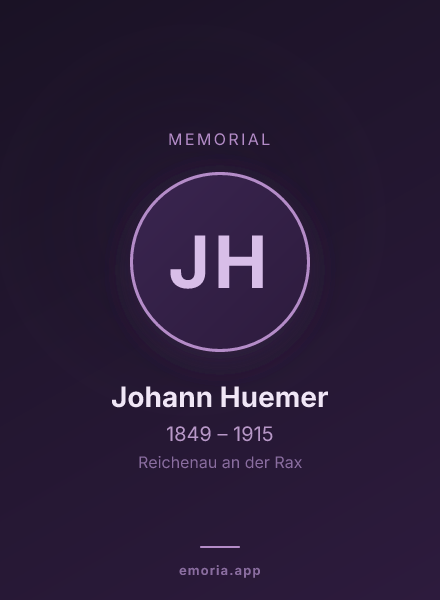 Memorial portrait of Johann Huemer
