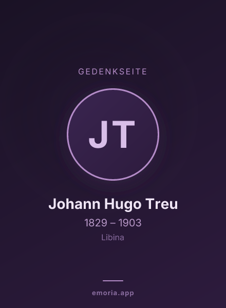 Gedenkportrait von Johann Hugo Treu