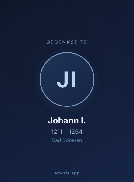 Gedenkportrait von Johann I.