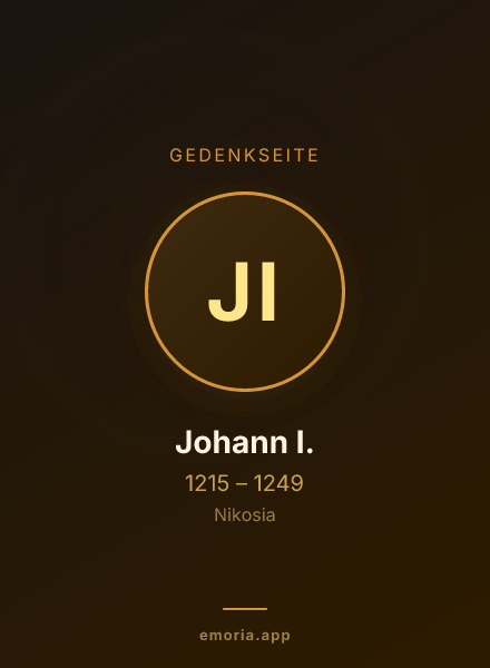 Gedenkportrait von Johann I.