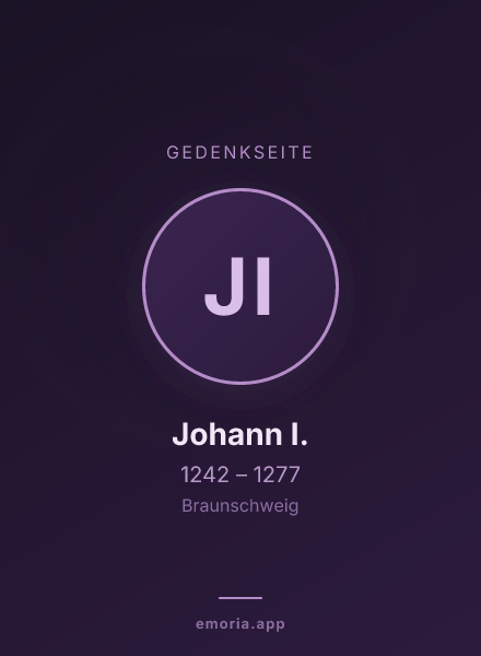Gedenkportrait von Johann I.