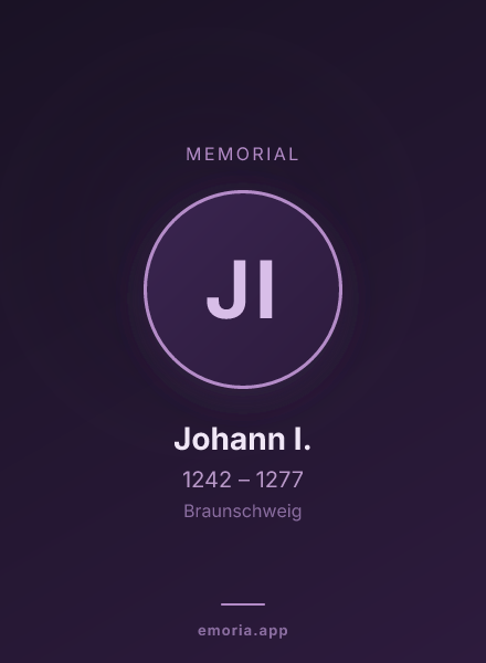 Memorial portrait of Johann I.