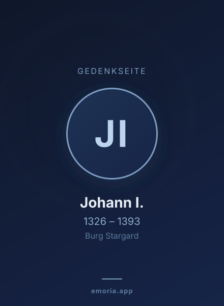 Gedenkportrait von Johann I.