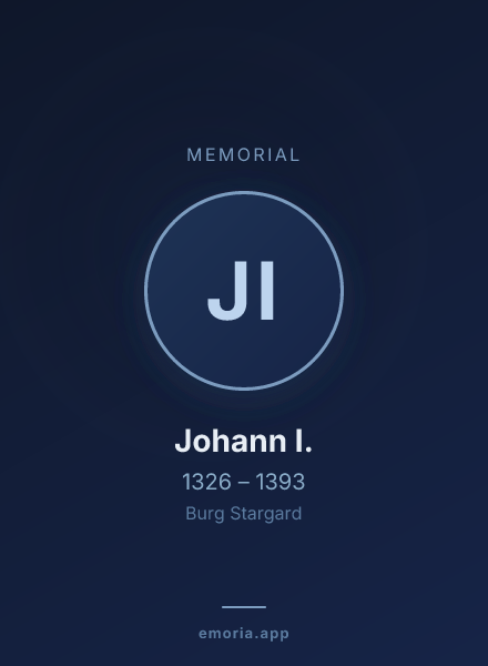 Memorial portrait of Johann I.
