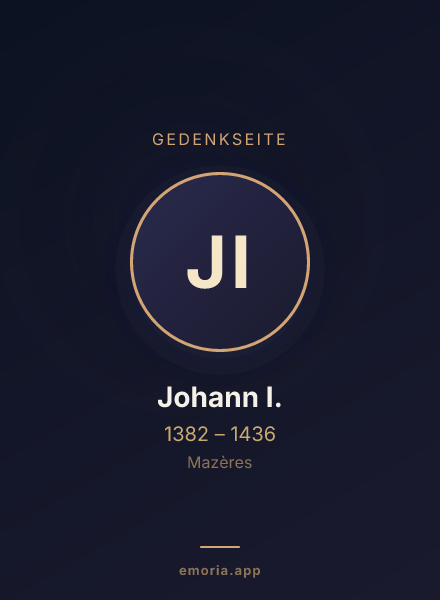 Gedenkportrait von Johann I.
