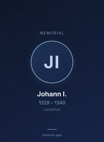Memorial portrait of Johann I.