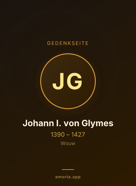 Gedenkportrait von Johann I. von Glymes