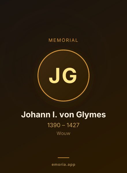 Memorial portrait of Johann I. von Glymes