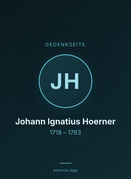 Gedenkportrait von Johann Ignatius Hoerner