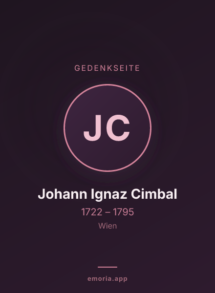 Gedenkportrait von Johann Ignaz Cimbal