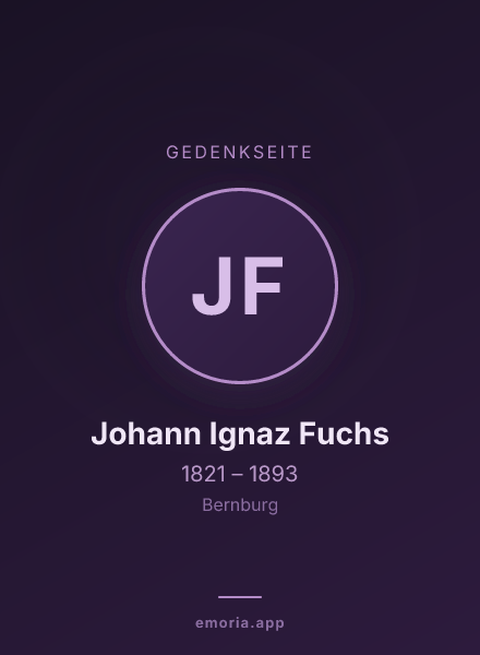 Gedenkportrait von Johann Ignaz Fuchs