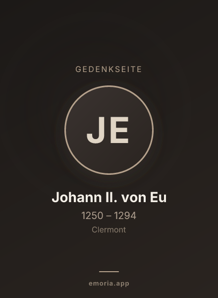 Gedenkportrait von Johann II. von Eu