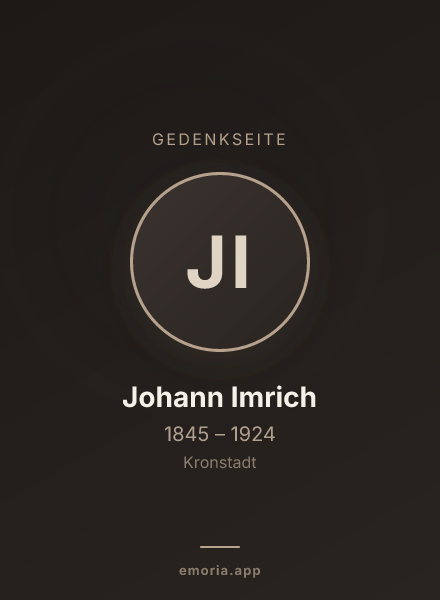 Gedenkportrait von Johann Imrich