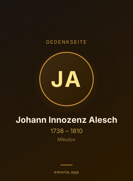 Gedenkportrait von Johann Innozenz Alesch