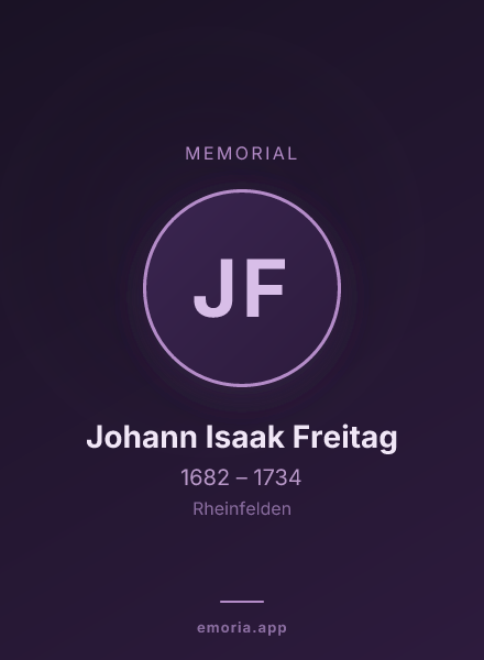 Memorial portrait of Johann Isaak Freitag