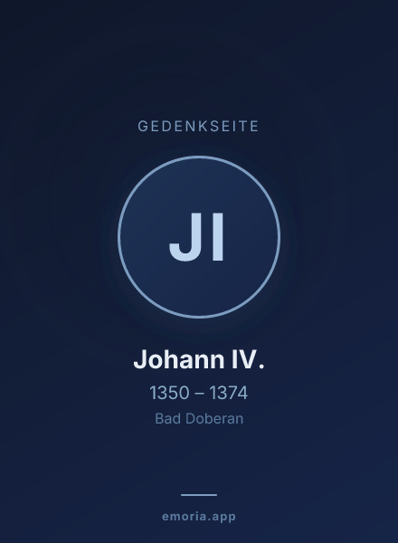Gedenkportrait von Johann IV.