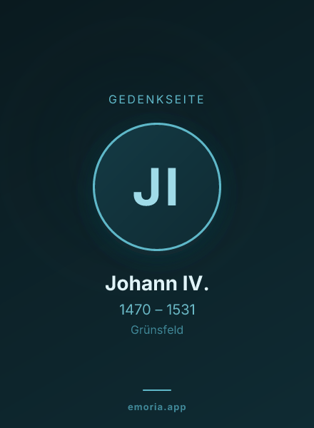 Gedenkportrait von Johann IV.