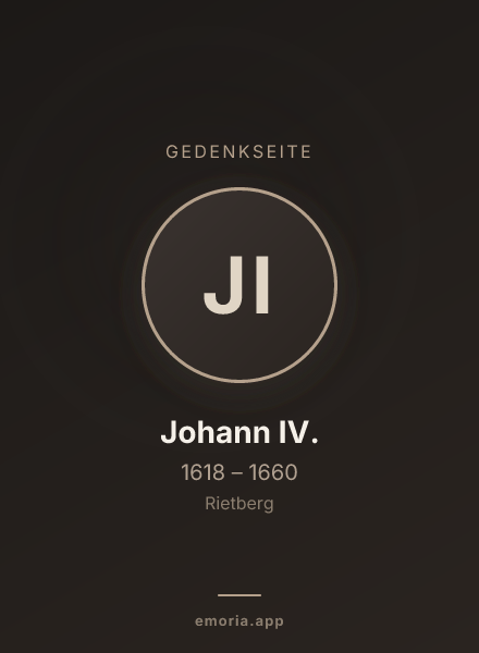 Gedenkportrait von Johann IV.