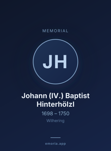 Memorial portrait of Johann (IV.) Baptist Hinterhölzl