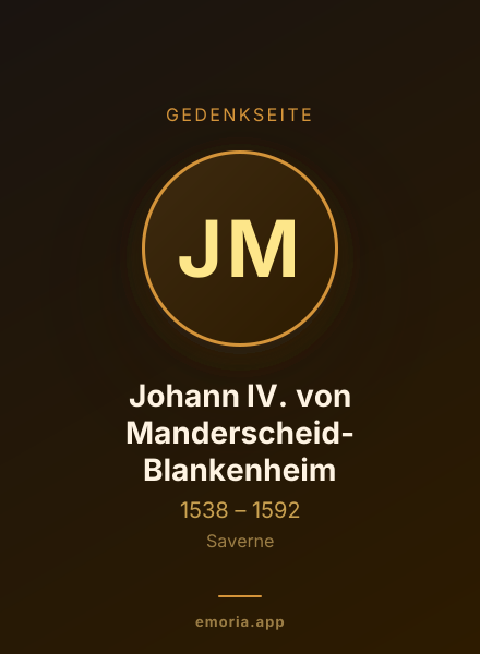 Gedenkportrait von Johann IV. von Manderscheid-Blankenheim