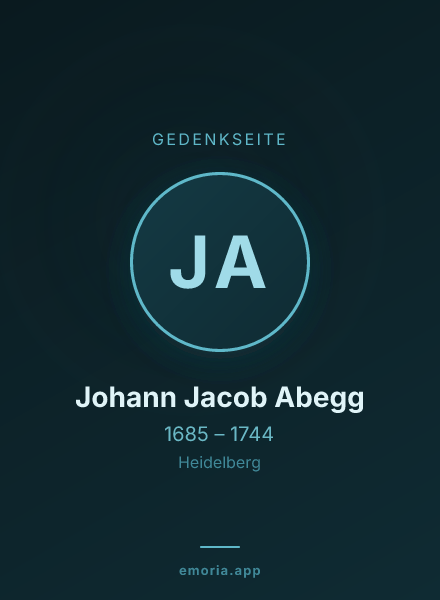 Gedenkportrait von Johann Jacob Abegg