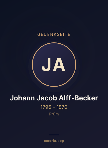 Gedenkportrait von Johann Jacob Alff-Becker
