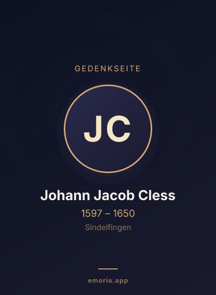 Gedenkportrait von Johann Jacob Cless