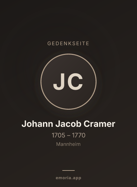 Gedenkportrait von Johann Jacob Cramer