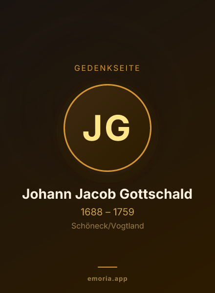 Gedenkportrait von Johann Jacob Gottschald