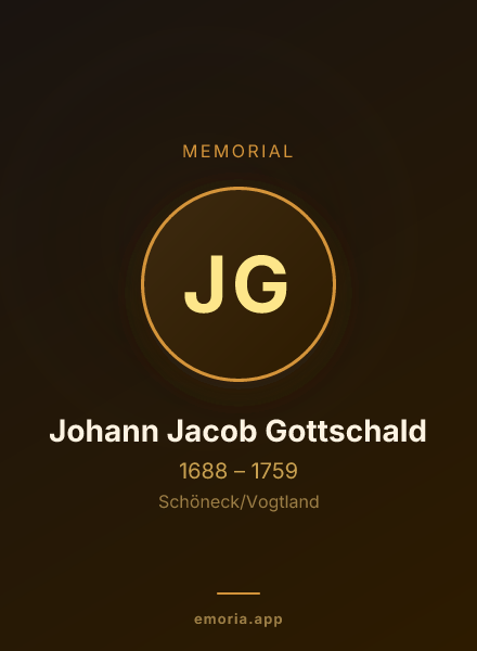 Memorial portrait of Johann Jacob Gottschald