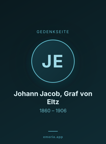 Gedenkportrait von Johann Jacob, Graf von Eltz