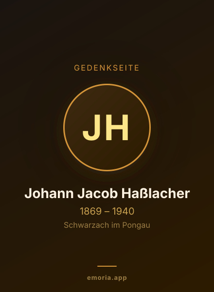Gedenkportrait von Johann Jacob Haßlacher