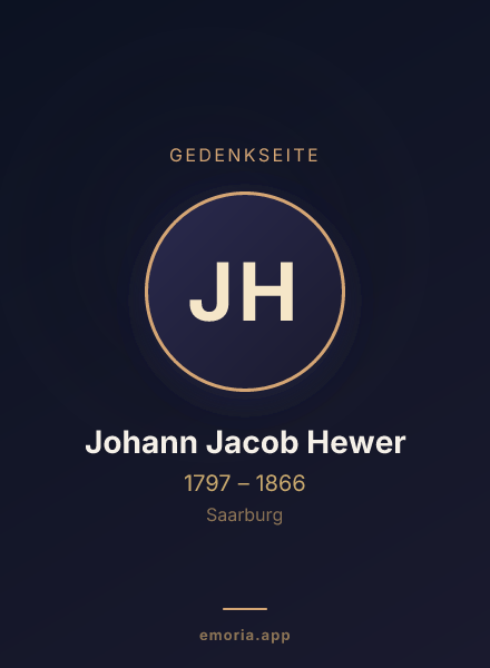 Gedenkportrait von Johann Jacob Hewer