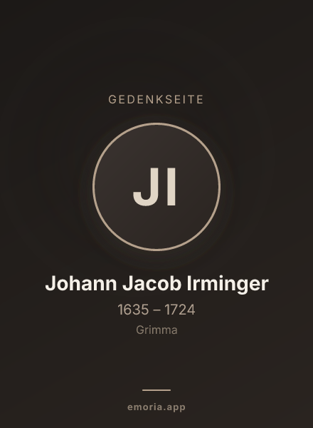 Gedenkportrait von Johann Jacob Irminger