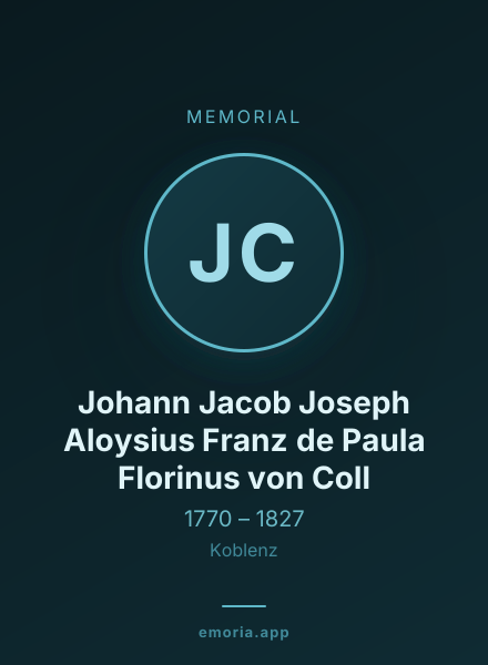 Memorial portrait of Johann Jacob Joseph Aloysius Franz de Paula Florinus von Coll