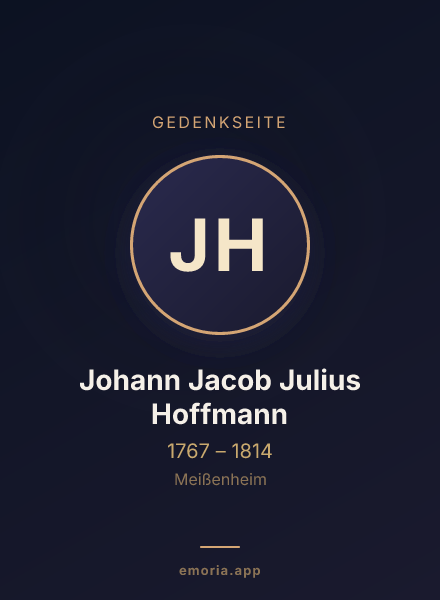 Gedenkportrait von Johann Jacob Julius Hoffmann
