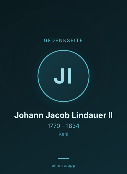 Gedenkportrait von Johann Jacob Lindauer II