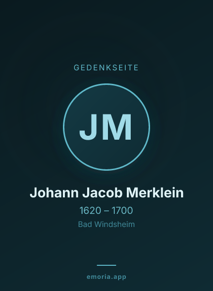 Gedenkportrait von Johann Jacob Merklein