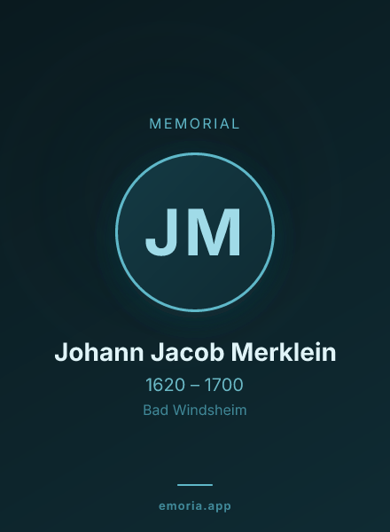 Memorial portrait of Johann Jacob Merklein