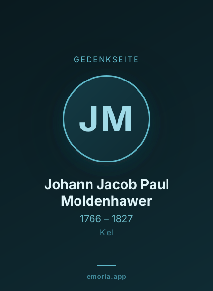 Gedenkportrait von Johann Jacob Paul Moldenhawer