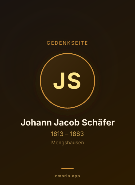Gedenkportrait von Johann Jacob Schäfer