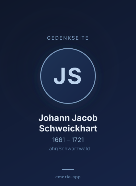 Gedenkportrait von Johann Jacob Schweickhart