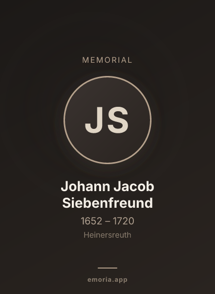 Memorial portrait of Johann Jacob Siebenfreund